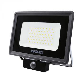 Прожектор светодиодный с датчиком  50Вт 4500Лм IP65 5700К  WOLTA WFL-50W/06S 207*193*40