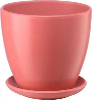 Горшок керамический "Бутон" с подставкой, 2,4л., Д175 Ш175 В158, розовый антик