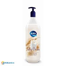 Крем-мыло AURA Silky Cream Шелк и рисовое молочко дозатор 1000мл