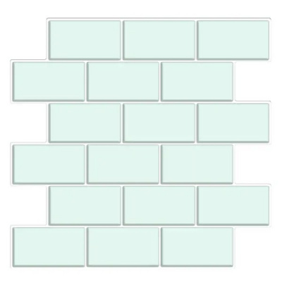 LT41-14048 Наклейка декоративная 3D мозаика Мятный кирпич 25х25 см 4 шт