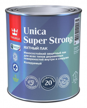 Лак яхтный алкидно-уретановый Tikkurila Unica Super Strong полуматовый EP 0,9л