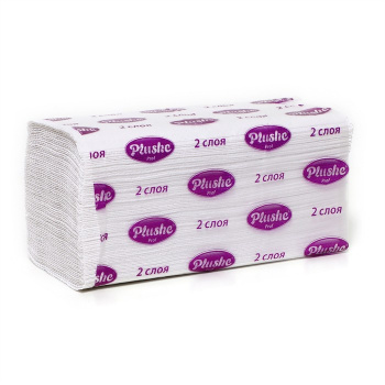 Полотенца бумажные V-сложения Plushe, 15 г.м2, 2 слоя,150 листов 