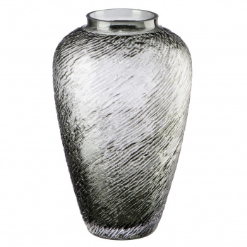 Ваза декоративная из дымчатого стекла, Д165 Ш165 В220, серый