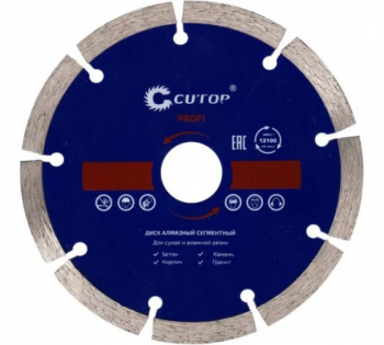 Профессиональный отрезной алмазный диск Сегментный 180*2.4*8.0*22.2мм // CUTOP PROFI