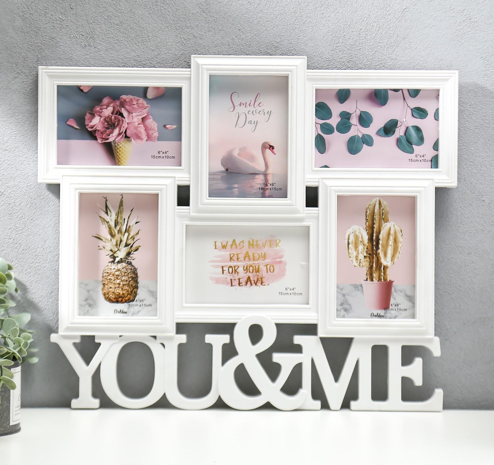 5181138 Фоторамка Ты и я 6 фото цвет белый