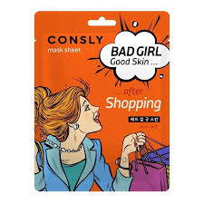 Маска CONSLY тканевая BAD GIRL - Good Skin после активного шопинга 23 мл