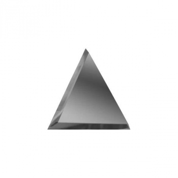 Плитка треугольная зеркальная графитовая с фацетом 10мм -180х180 мм