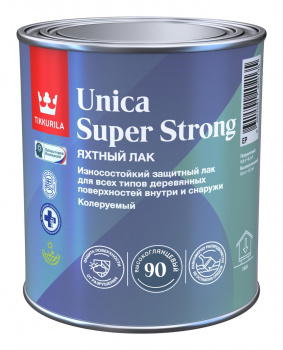 Лак яхтный алкидно-уретановый Tikkurila Unica Super Strong высокоглянцевый EP 0,9л