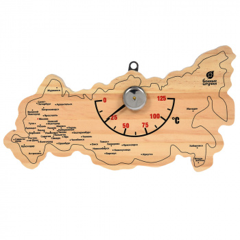 Термометр "Карта России" 22х11х2,5 см для бани и сауны "Банные штучки"