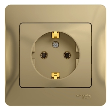 GSL000442 GLOSSA титан в сборе Розетка СП 1м с заземлением 10А