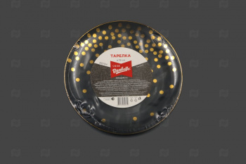 Тарелка конфетти Sinior Banketto, черный, пластик, 19 см, 3шт.