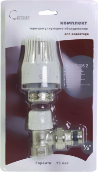 Комплект терморегулирующий для радиатора ZEISSLER FM 1/2" угловой, головка, 1 вентиль 