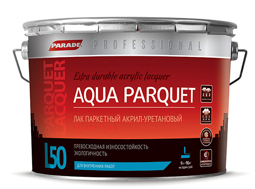 Лак PARADE Professional акрил-уретановый паркетный L50 AQUA PARQUET П/мат, 0,75л