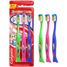 Щетка зубная COLGATE Kids Детская от 2 лет супермягкие щетинки 2+1шт