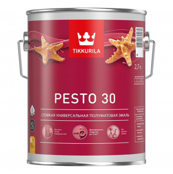 Эмаль алкидная Tikkurila Pesto 30 полуматовая база С бесцветная 2,7л