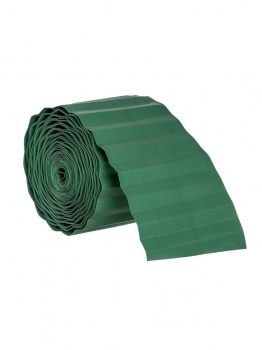 Лента бордюрная 0.1 х 9 м, гофра, толщина 0.6 мм, пластиковая, зелёная 