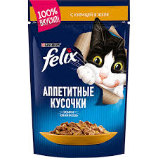 Влажный корм FELIX аппетитные кусочки Курица 75 г 