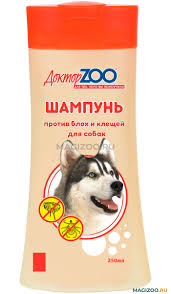 Шампунь Доктор ZOO от блох и клещей д/собак 250мл