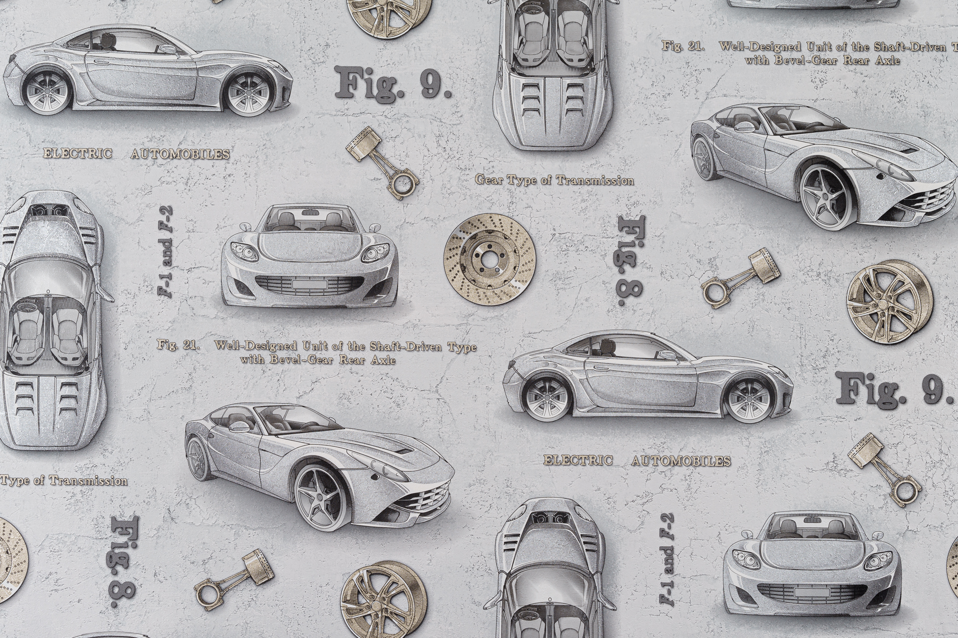 10393-03 Обои флизелиновые Стритрейсинг мотив серый 1,06×10м