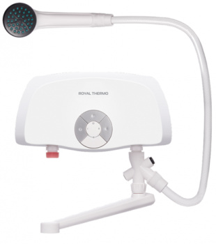 Водонагреватель проточный 5,5 кВт, 3,1 л/мин, 8 бар, белый,Royal Thermo Smartfix TS (5,5 kW)кран+душ