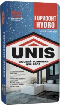 Цементная стяжка (ровнитель толстый) 10-120 мм. Горизонт UNIS HYDRO 25 кг.