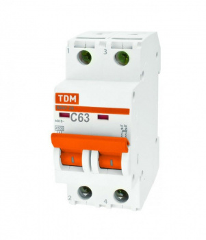 Автоматический выключатель  2р-16а 4,5кА х-ка С ВА47-29 TDM