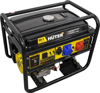 Генератор бензиновый 8 кВт Huter DY9500LX-3 PRO-электростартер 25 л 380В/220В