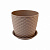 Кашпо РОТАНГ D135мм 1л с поддоном Бежевый ротанг   