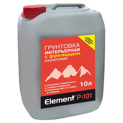 Грунтовка акриловая Элемент Р-101 с фунгицидом 10л