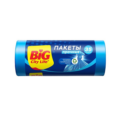 Пакеты для мусора ФБ BIG City HD 35л 50*60см синие 30шт 
