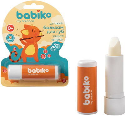 Бальзам для губ BABIKO My balance детский защита 0+ 3.8г