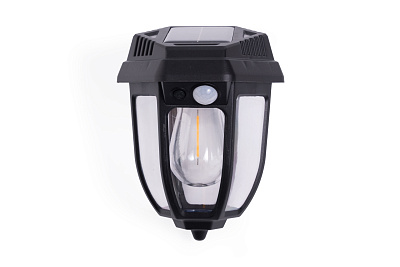 Фонарь садовый 16х12х12см LED 3режима настенный с датчиком движения (дальность свечения 5-8м), солне