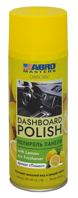 Полироль панели ароматизированная ABRO MASTERS (Лимон) 400мл