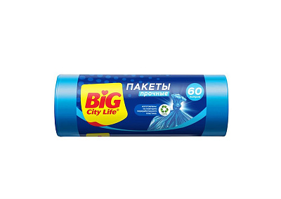 Пакеты для мусора ФБ BIG City HD 60л 58*66см синие 20шт