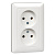 RS16-235-B Systeme Electric ХИТ белый в сборе Розетка СП 2м б-з б-ш 10А 250В SchE