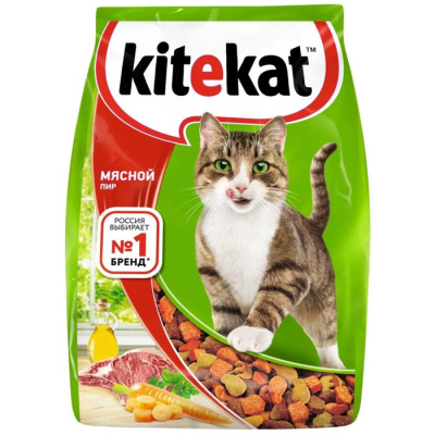 3300601 Сухой корм KiteKat Мясной пир для кошек, 1,9кг