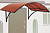 Козырек из поликарбоната LAKSI арочный 1650 (1400)*1050*800 мм красный