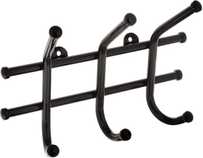 1201 Вешалка для одежды малая 3 крючка (черный муар)