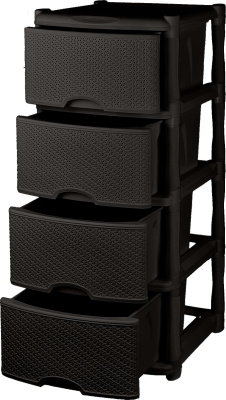 KL377312011 Комод Keeplex Rattan четырехсекционный 48х41х94,5см темный каштан