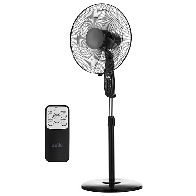 Вентилятор напольный Ballu BFF-860R, 20 м2, 45 Вт, 3 режима, пульт, черный