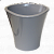 Кашпо Лагуна 1,5 серый шёлк со вставкой d16 h15 см