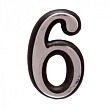 Номер  дверной "6" пластик  СP (хром) MARLOK