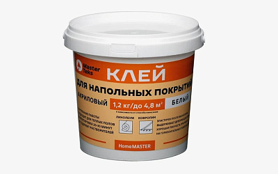 Клей акриловый для напольных покрытий MasterTeks HM белый 1,2кг