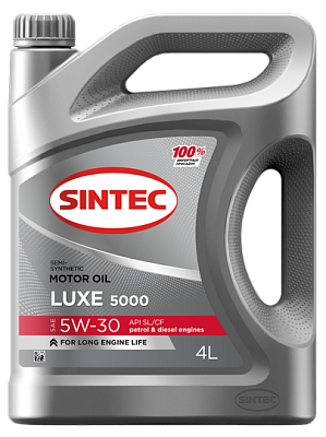 Масло моторное 5w30 SINTEC LUXE 5000, API SL/CF П/Синтетика 4л