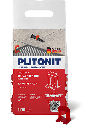 Система выравнивания плитки СВП-зажим 1,4 мм. (100шт.) PLITONIT SVP-PROFI