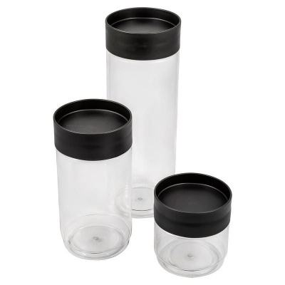 Комплект емкостей для сыпучих продуктов "Asti" 3 шт 0,5л+1,0л+1,5л черный