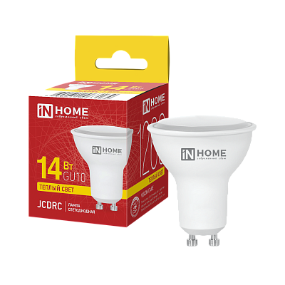 Лампа светодиодная LED-JCDRC-VC 14Вт 230В GU10 3000K 1260Лм IN HOME
