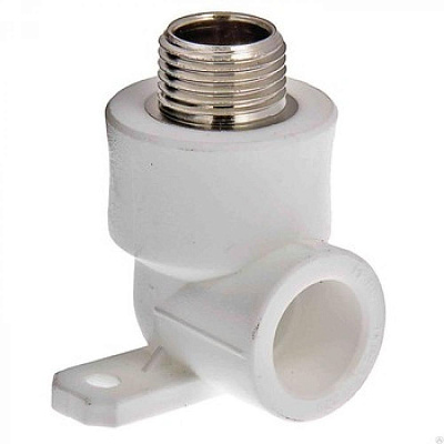 Угольник комбинированный AQUATTRO, PPR-M(НР), 20 х 3/4", с креплением