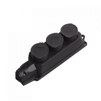 Колодка ИЭК 3м с загл. каучук 2P+E 1x16  1/36