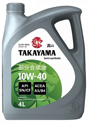 Масло моторное 10W40 TAKAYAMA SN/CF П/Синтетическое 4л